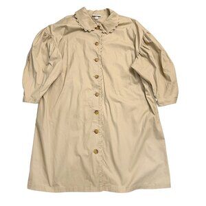 Kika Vargas X Target Women's Plus Size 3X Cotton Trench Coat Scalloped Tan NWT